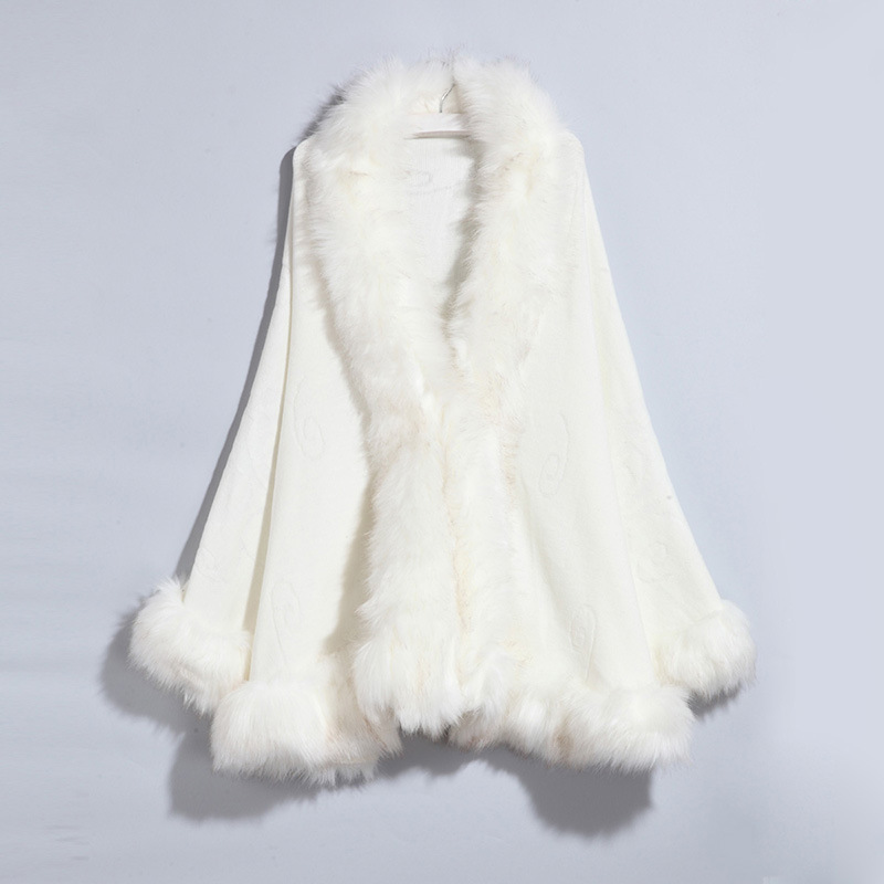 Faux Fur Collar Shawl