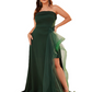 Strapless Sleeveless Long Slit Evening Dress