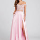 Pink Satin Lace Embroidered Two-Piece Prom Dress