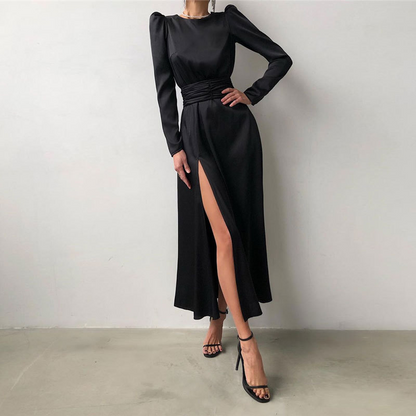 Black Long Sleeves Evening Dress