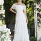 Off-Shoulder Lace Sleeves Wedding Dress