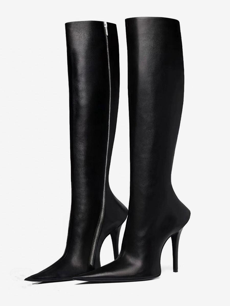 Elegant High Heel Knee-High Boots