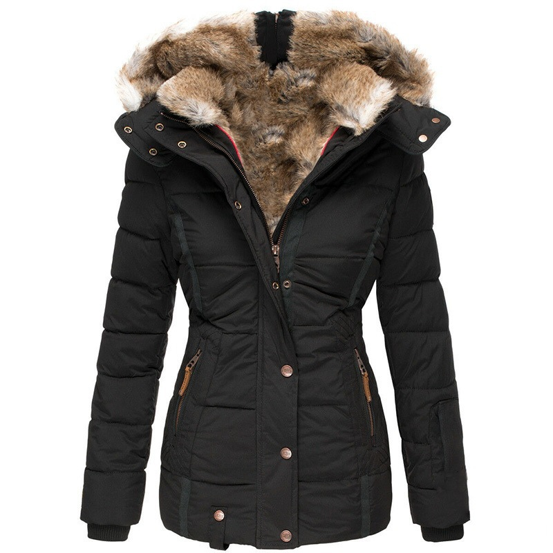 Cozy Warm Fur Hooded Zipper Jacket