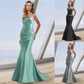 Strapless Sleeveless Mermaid Long Evening Dress