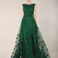 Green Sleeveless Long Evening Dress