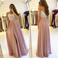 Pink Spaghetti Strap Sleeveless Long Slit Evening Dress