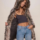 Oversize Hooded Camel Faux Fur Winter Coat