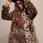 Leopard Print Faux Fur Winter Coat