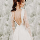 V-Neck Long Sleeves A-Line Natural Waist Lace Bridal Dress