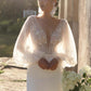 V-Neck Long Sleeves Sheath Stretch Crepe Wedding Dress