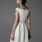 Satin Bateau Neck Sleeveless A-Line Wedding Dress