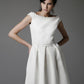 Satin Bateau Neck Sleeveless A-Line Wedding Dress