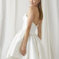 Ivory Lace Sweetheart Neck Sleeveless Short Wedding Dress