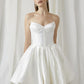 Ivory Lace Sweetheart Neck Sleeveless Short Wedding Dress