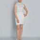 White Lace High Collar Sleeveless Mini Wedding Dress