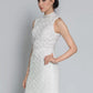 White Lace High Collar Sleeveless Mini Wedding Dress
