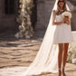 Satin Square Neck Sleeveless Short Bridal Dress