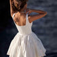 Ivory Square Neck Sleeveless Wedding Dress