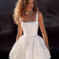 Ivory Square Neck Sleeveless Wedding Dress