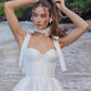 Satin A-Line Sweetheart Neck Sleeveless Short Bridal Dress