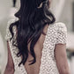 Lace A-Line Jewel Neck Short Sleeves Wedding Dress
