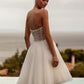 Ivory Strapless Long Sleeves Short Wedding Dress