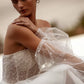 Ivory Strapless Long Sleeves Short Wedding Dress