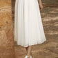 Jewel Neck Short Sleeves Short Tea-Length Wedding Dress