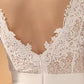 Jewel Neck Short Sleeves Short Tea-Length Wedding Dress