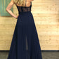 Navy Lace V-Neck Sleeveless Bridesmaid Jumpsuit