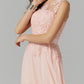 Pink Jewel Neck A-Line Sleeveless Split Front Bridesmaid Dress