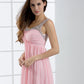 Pink Chiffon Rhinestone Pleated Backless Bridesmaid Dress