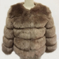 Faux Fur Open Front Bubble Coat