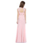 Elegant Square Neck Ruched Top Chiffon Bridesmaid Dress