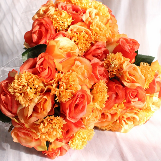 Orange Artificial Bridal Bouquet