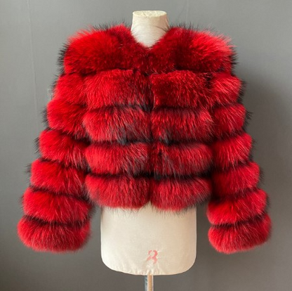 Faux Fur Open Front Bubble Coat