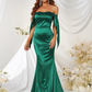 Off-Shoulder Sleeveless Long Mermaid Prom Dress