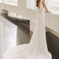 White Square Neckline Sleeveless Backless Simple Mermaid Wedding Dress