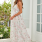 Floral Printed Backless Boho Bridesmaid Dress