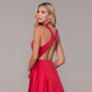 Red Sleeveless Mermaid Long Evening Slit Dress