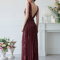 Deep V Neck Sleeveless Long Evening Dress