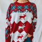 Knitted Elk Printed Pullover Sweater