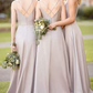 Satin Spaghetti Strap Sleeveless Backless Bridesmaid Dress