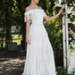 Off-Shoulder Lace Sleeves Wedding Dress