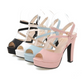 PU Cross Strap Fish Mouth Platform Heels