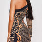 Black Retro A-Line Beaded One Shoulder Short Evening Dress