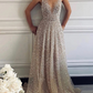 Silver Sparking Sleeveless Evening Dress