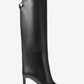 Black Pointed Toe High Heel Knee Boots