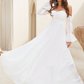 Off-Shoulder Long Sleeves Simple Wedding Dress