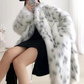 Faux Fur Two Tone Lapel Coat